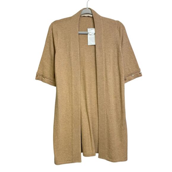 Soft Surroundings Cardigan Cream Tan Wool Cashmere Size XS NEW Sweater Top - Picture 1 of 9